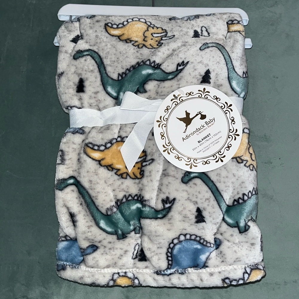 Dinosaur Triceratops Adirondack Berkshire security Blanket Baby Boy 30X40